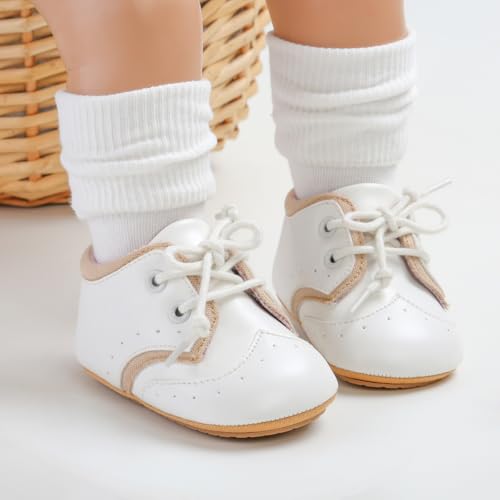 Image of Baby Boys Girls Sneakers Toddler Non-Slip Soft Rubber Sole First Walking Shoes Infant Newborn Crib Dress Shoes