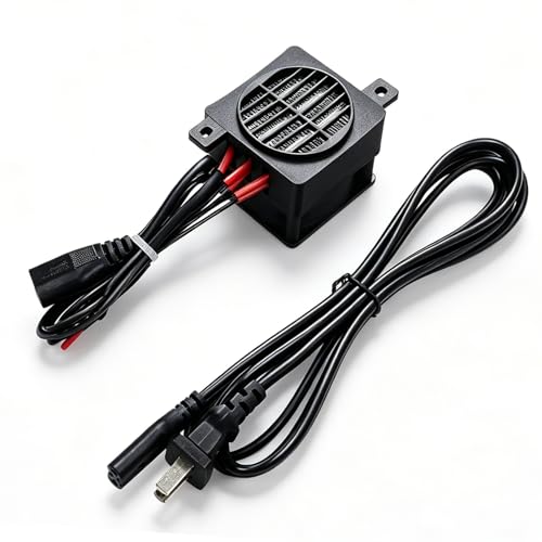 PTCYICU PTC Fan Heater 200W 110V Ceramic Fast-Heating Element with Constant Temperature Thermistor Insulation Energy-Saving Car Auto Air Heater with Plug for Indoor Small Room Space Use 60mm