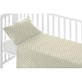 sabanas cuna 60x120 baratas Peluches no incluidos PimpamTex Juego de Sábanas para Cuna y Minicuna, Sábanas 100% Algodón Súper Suaves para Bebé, Ropa de Cama 3 Piezas Estampados Alegres - (Cuna - 60x120 cm, Baby Dots Arena)