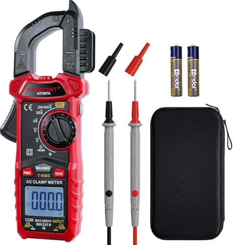 Image of Digital Clamp Meter Multimeter with D-Shaped Jaw, 2000 Counts Amp Voltage Tester Auto-ranging for AC /DC Voltage, AC Current, Capacitance, Resistance, Diode, Continuity