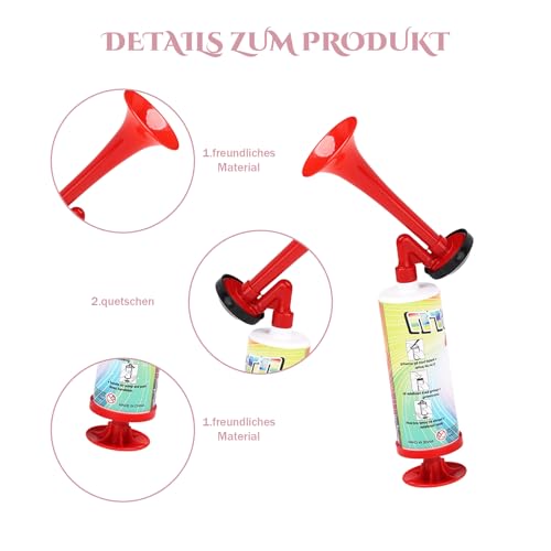 CAIJ 2 Stück Air Horn, Handheld Luftdruck Fanfare Pumpe Manuelle Stadion-Trompete Fussball Lufthorn Lufthupe Signalhorn Lufthorn Druckluftfanfare Zum Anfeuern Melodie Gas Hupe Boot Hörner