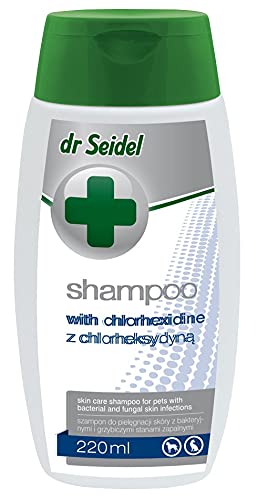 DR Seidel Shampoo mit Chlorhexidin 220ml Dr. Seidels konzentriertes Shampoo mit Chlorhexidin ist EIN hervorragendes Pflegepräparat zur Behandlung von Hautentzündungen