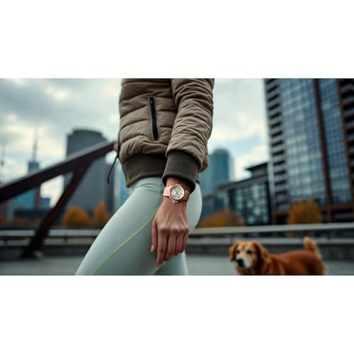 Stylish Citizen Eco-Drive Women's Rose Gold-Tone Stainless Steel Watch with Pink Silicone Strap and White Dial - Image 5