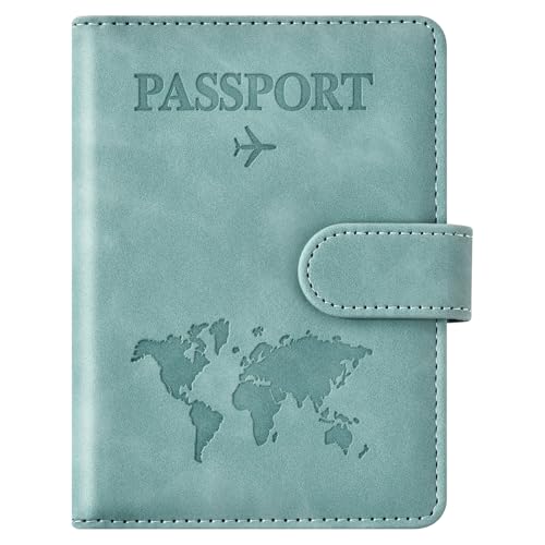 Image of Eoehro Passport Holder for Travel Essentials, Passport Wallet Cover Case for Travel Must Haves Accessories,Passport Book Holders for Women and Men(light blue)