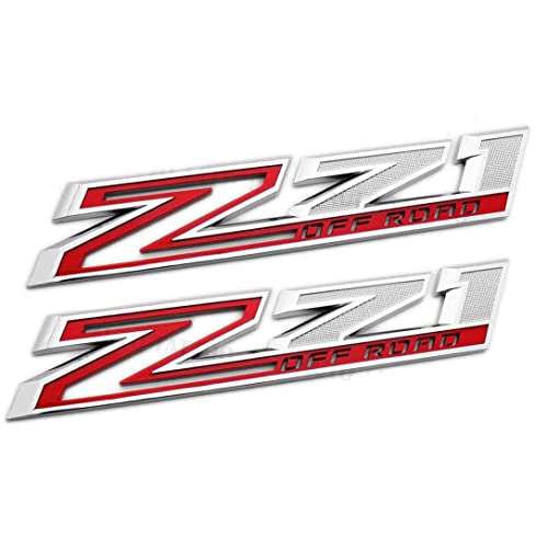 2-pack Z71 Off Road Emblems for Silverado (Chrome Red)