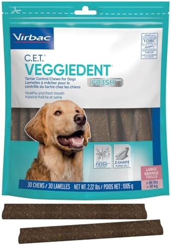 Virbac CET Veggiedent FR3SH Tartar Control Chews for Large Dogs O...
