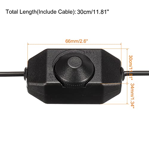 Meccanixity Led Strip Dimmer Switch 5V Dc Usb Female To Male Extension Cord With Rotary Switch Controller For Led Strips Lights, Black #TOP1