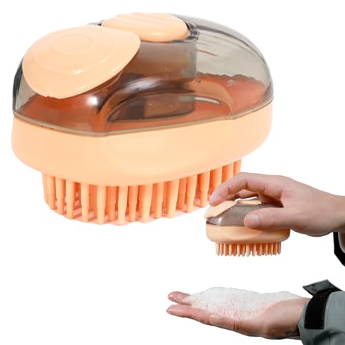 Cepillo de baño para perros, cepillo de aseo para perros, cepillo dispensador de champú suave, cepillo de masaje relajante para mascotas y perros, cepillo de lavado de pelo de mascotas para perros y