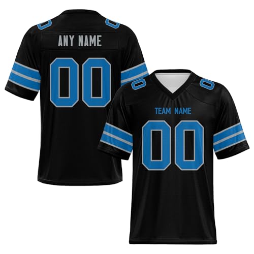 Custom Football Jersey Personalized Football Shirt Printed/Stitched Name & Number for Men Women and Youth
