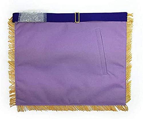 Masonic Blue Lodge Past Master Gold Machine Embroidery Purple Apron (Lambskin) #TOP5