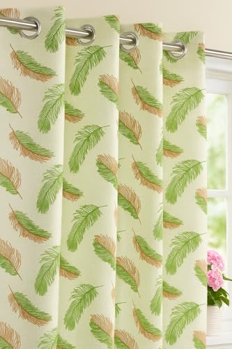 Image of DEVSANG Polyester (2 Print and 1 Solid) Grommet Curtains for Door 7 Feet Long Set of 3, Pista | Light-Filtering
