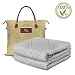 Cooling Weighted Blanket (15 lbs, 48''x72'', Twin Size) for People Weigh Around 140lbs, 100% Natural Bamboo Viscose Cozy Heavy Blanket with Premium Glass Beads for Adults and Kids, Light Grey