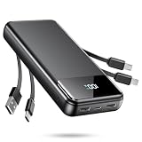 Portable Charger, 40000mAh Power Bank with Built in Cables, 22.5W Fast Charging Battery Pack, Portable Phone Charger for Travel Camping Essential,PowerBank Compatible with iPhone 17/16/15/14-Gray