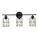 Create for Life 3-Light Industrial Bathroom Vanity Light, Black Metal Cage Wall Sconce Bathroom Lighting, Vintage Edison Wall Lamp Fixture for Mirror Cabinets, Vanity Table