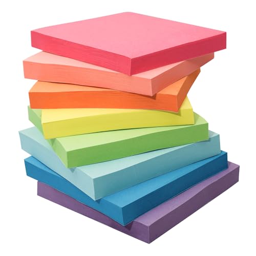 Sticky Notes 3x3 Inches 8 Pads Self-Stick Notes Pads Bright Colors Super Adhesive Sticky Notes Easy to Post for Office Home School Notebook 82 Sheets/pad image 4