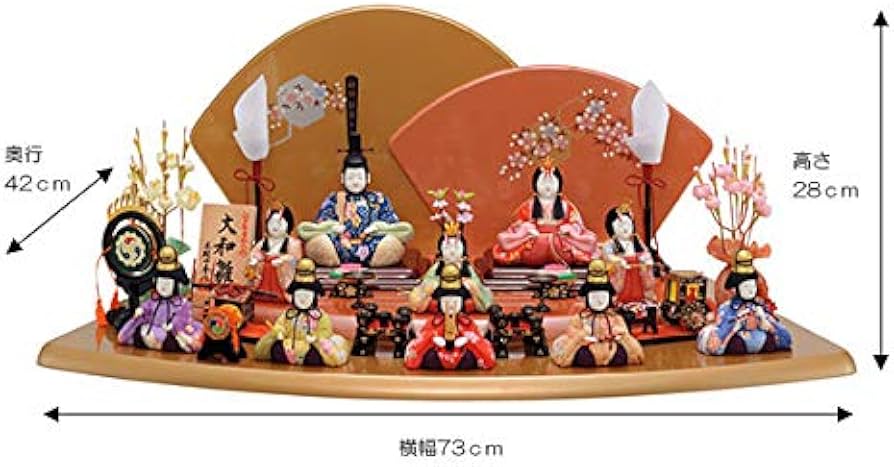 Amazon | 雛人形 木目込 10人飾り 十人飾り 一秀 かわいい コンパクト