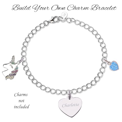 Sterling Silver Charm Bracelet with Thin, Dainty, Durable Chain for Adding and Collecting Charms for Little Girls, Teens or Women, Design a Bracelet, Adjustable2