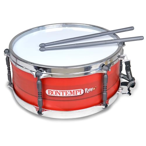 Bontempi | BeatMaster - Tambour avec Double Membrane, Bandoulière et Baguettes De 25 cm pour Une Expérience Rythmique Complète, Rouge, 34.4x31.9x15.4 cm