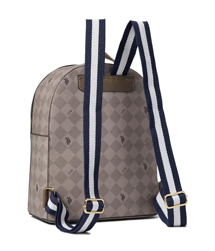 U.S. POLO ASSN. Floral Diamond Backpack, Taupe, One Size