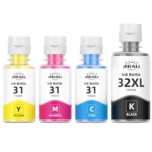 INK4U Druckertinte 31 32 XL für Smart Tank Plus 555 Tinte für Drucker Smart Tank 7005 7006 7305 7306 7605 5105 5106 für HP 515 Tinte 455 519 530 558 559 570 655 750 All In One