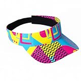 Cindeer 80s Neon Sports Visor Sun Hat for Women Men Visor Retro Adjustable Nylon Cap for 80s 90s Party Golf Sports Xmas Gift(Vintage)