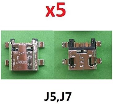 by Walking Slow-5 Piece Micro USB Charging Port Connector for All Samsung Galaxy J5 and J7 Series(Soldering Needed)