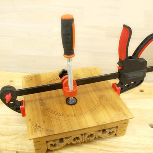 Abrazadera tipo F de carpintería con clip rojo de presión ajustable 6