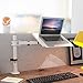 WALI Laptop Mount Arm for Desk, Laptop Tray, Fully Adjustable, up to 17 inch, 22lbs, with Vented Cooling Platform Stand (M00LP-W), White