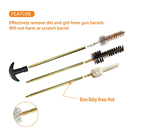 Bore Baby .223Cal 5.56Mm Ar Chamber Brushes-2 Nylon 2 Mop And 2 Bronze Chamber Brushes For .223 Caliber Firearms Fouling Removal (6 Packs) #TOP2