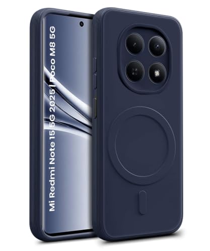 Image of WOW IMAGINE Back Case Cover for Mi Redmi Note 15 5G 2025 | Poco M8 5G | Soft Matte Silicone Case| Slim Fit & Shockproof | Camera Protection Bumper Cover (Blue)