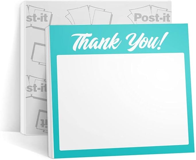 Thank You Post-It Notes - 6 Pads of 50 Sheets - Printed in The USA