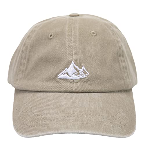 DASMINI Dad Hats for Men Womens Baseball Caps Mountain Hat Adjustable Unstructured Vintage Outdoor Cap(Khaki)