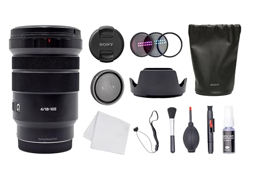 Image of Sony E PZ 18-105mm f/4 G OSS Lens (SELP18105G) + Filter Kit + Lens Cap Keeper + Cleaning Kit (Renewed)