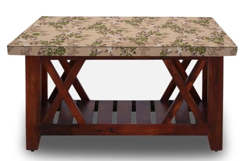 Image of The Furnishing Tree Elastic Rectangular Center Tpoy Table Cover WxL 12x60 in Inches Polyester Floral Pattern Beige