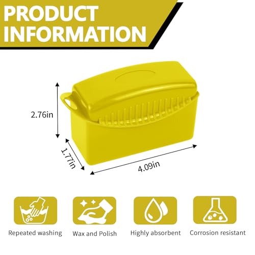 Image of 2PCS Tire Dressing Applicator, Car Tire Applicator Dressing Shine Sponge, Reusable Tire Dressing Applicator Pads with Lid, Wheel Applicator Foam for Car Detailing Cleaning (Yellow)