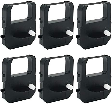 Printerfield (6 Pack) Compatible for Acroprint ES700 ES900 175 Acroprint 39-0121-000 Time Recorder Clock Ribbon for Lathem E Series 900E, 1000E, 1500E, for Seiko Precision TP-10 TP-15 TP-20 - Black