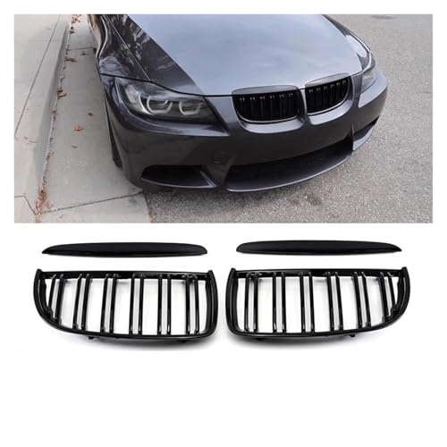 Parrillas listón doble para parachoques delantero de coche Serie 3 E90 E91 de 2005 a 2012 3