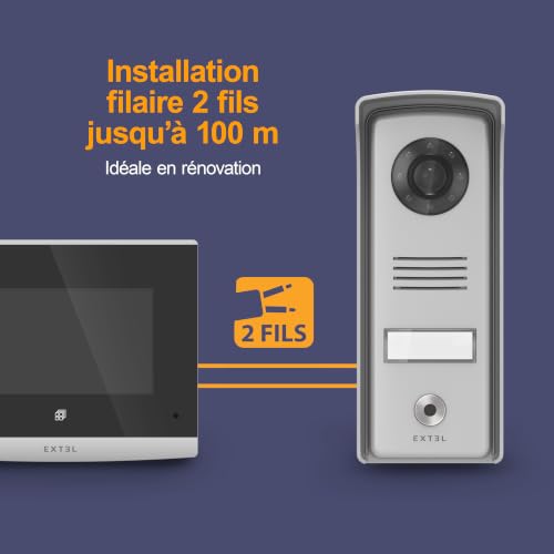 EXTEL Compact Visiophone Filaire, Interphone Vidéo 2 Fils – vue 3