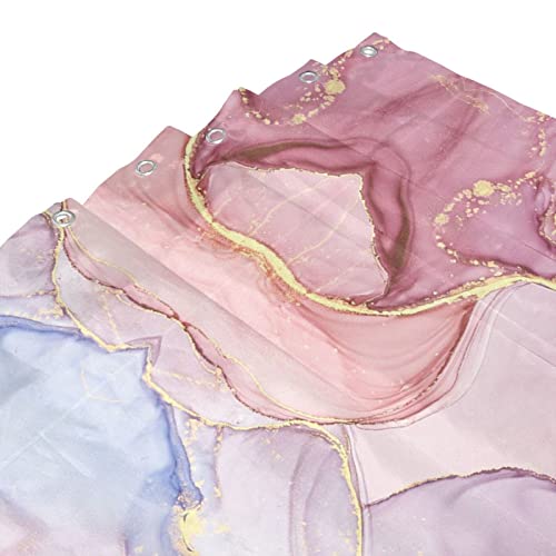 Rideau de douche imperméable violet marbré pour garder le sol sec et propre