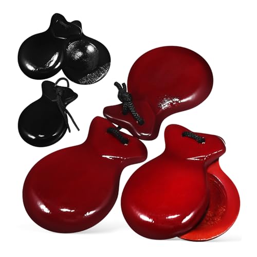 Yardwe Castanets Musical Instrument Wooden Finger Castanets Sturdy Construction Multi-functional