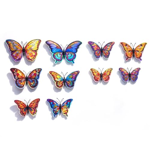 Image of Rangoli 3D Multicolor Butterfly Wall Stickers with Magnet | Removable Self Adhesive Wall Decor for Living Room, Bedroom, Kids Room | Wall & Iron Surface Decoration. Design-24