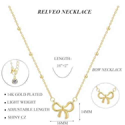 Gold/Silver Bow Necklace Dainty 14K Gold Plated Tiny Bow Pendant Pearl Beads Chain Choker Necklaces Trendy Jewelry Gift4