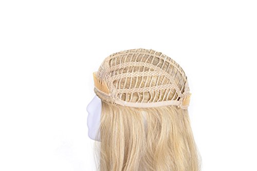 Onedor 22" Semi Curly Hair Women Ladies 3/4 Half Wig Premium Japanese Synthetic fibers Wigs with Secured Mesh Head Cap (R21T)