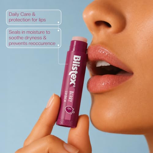 Image of Blistex Berry Lip Balm, 4.25 g | Moisturising Lip Balm for Dry & Chapped Lips | Daily Lip Care & Protection | Berry Flavour