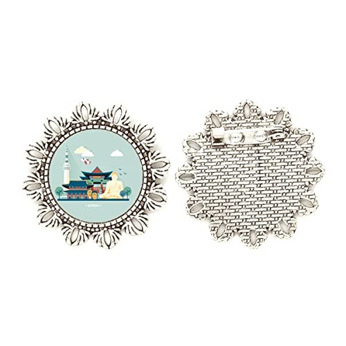 Broche de plata con flores de Seúl Corea talla m para chaquetas