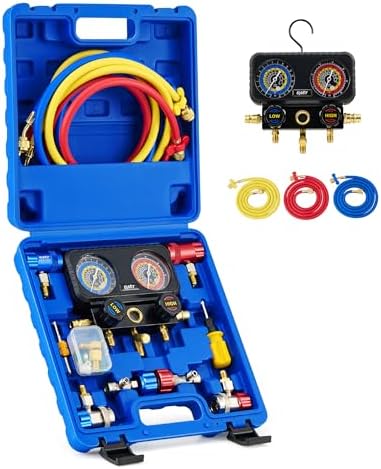 Orion Motor Tech AC Gauges, 3 Way Manifold Gauge Set for R1234yf ...