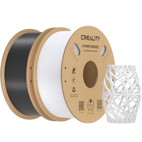 Image of Creality Hyper PETG Filament 1.75mm 2KG, High-Speed PETG for 30-600mm /s Printing, Low Stringing, Strong Layer Adhesion, + /- 0.03mm Accuracy(Black & White 2-Pack)