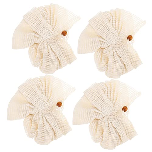 PartyKindom 4Pcs Supple Bath Loofah Balls Exfoliating Shower Poufs for Gentle Skin Cleaning for Home Use Showers Convenient Quick Drying Design