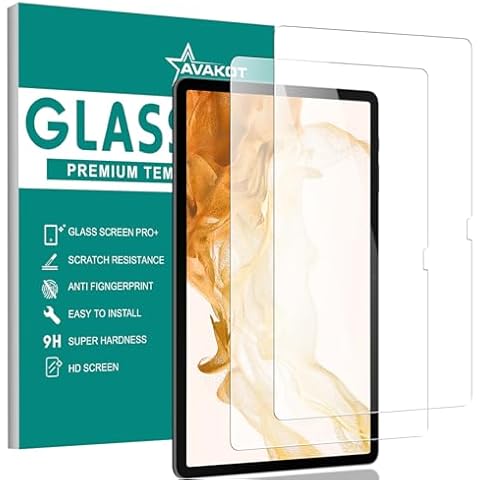 avakot 2 Pack Screen Protector for Samsung Galaxy Tab S9 Plus 12.4 Inch 2023 | Samsung Tab S8+ 2022 Touch Sensitive Tempered Glass Screen Protector | Anti-Scratch Tempered Film for Galaxy Tab S7+ Cover