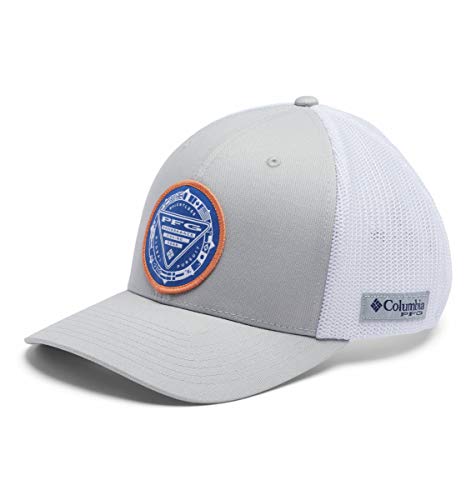 Columbia Unisex PFG Mesh Seasonal Ball Cap, Cool Grey/White, Large/X-Large
